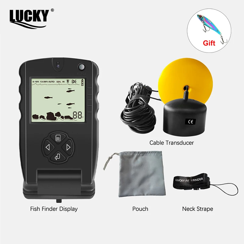 Fishing Boat Depth Finder - LUCKY FF717 Portable Fish Finder 147ft