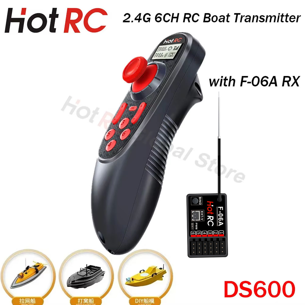Fishing Boat Trailer - HOTRC DS600 6CH 6 Channel 2.4G