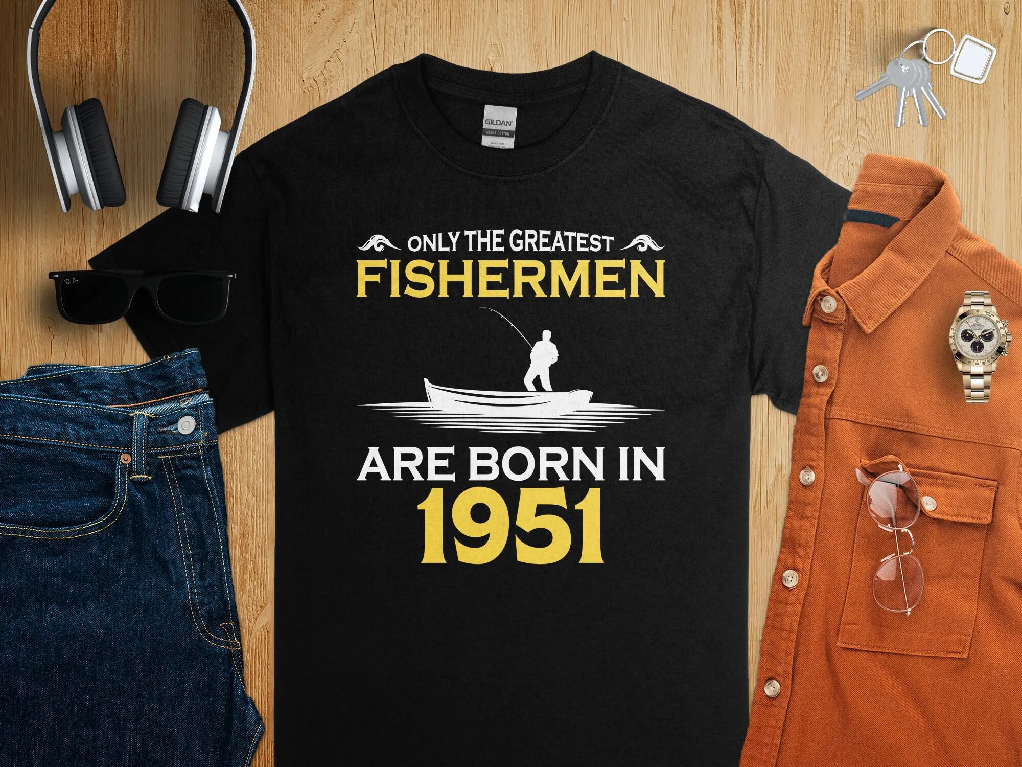 Fishing Boat Trailer - Vintage 1951 Birthday T Shirt Unique