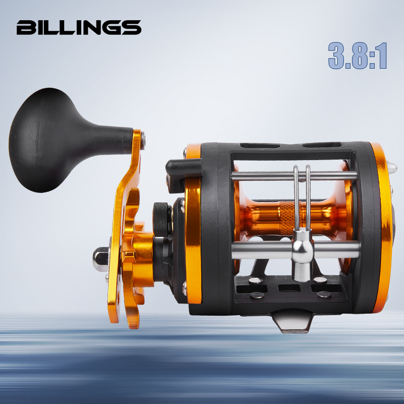 Fishing Boat Steering Wheel - BILLINGS Trolling Drum Reel 33LB Max