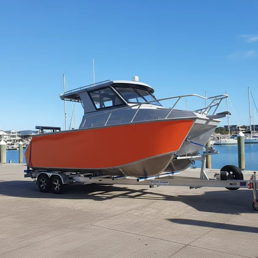 Fishing Boat Aluminum - New 7.3M 24FT Aluminum Welded Catamaran