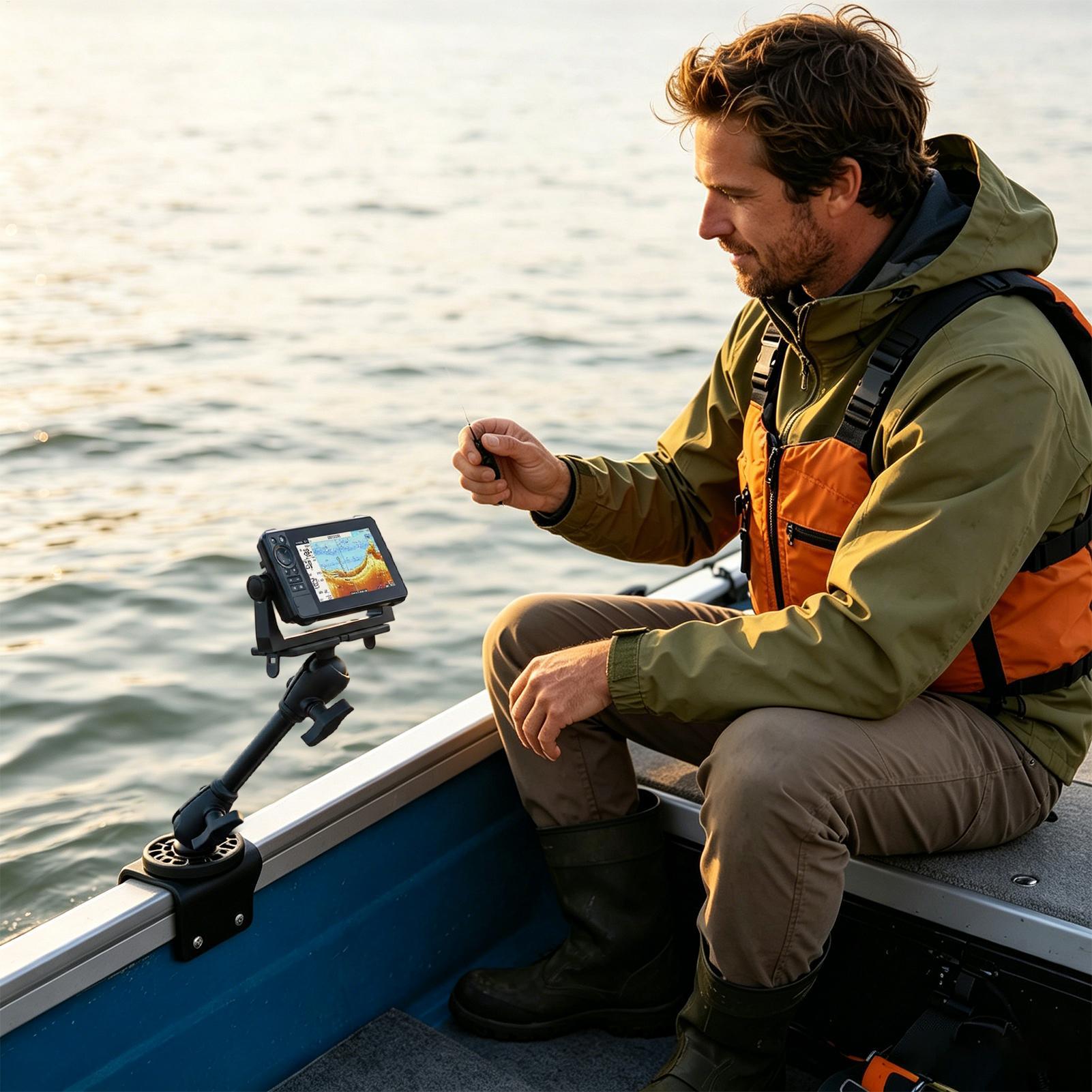 Fishing Boat Depth Finder - Fish Finder Transducer Mount 360 Degree