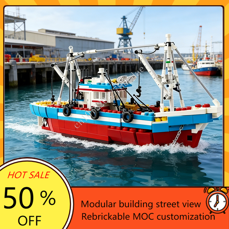 Fishing Boat Trailer - Custom 1600PCS Modular MOC-910010 Great Fishing