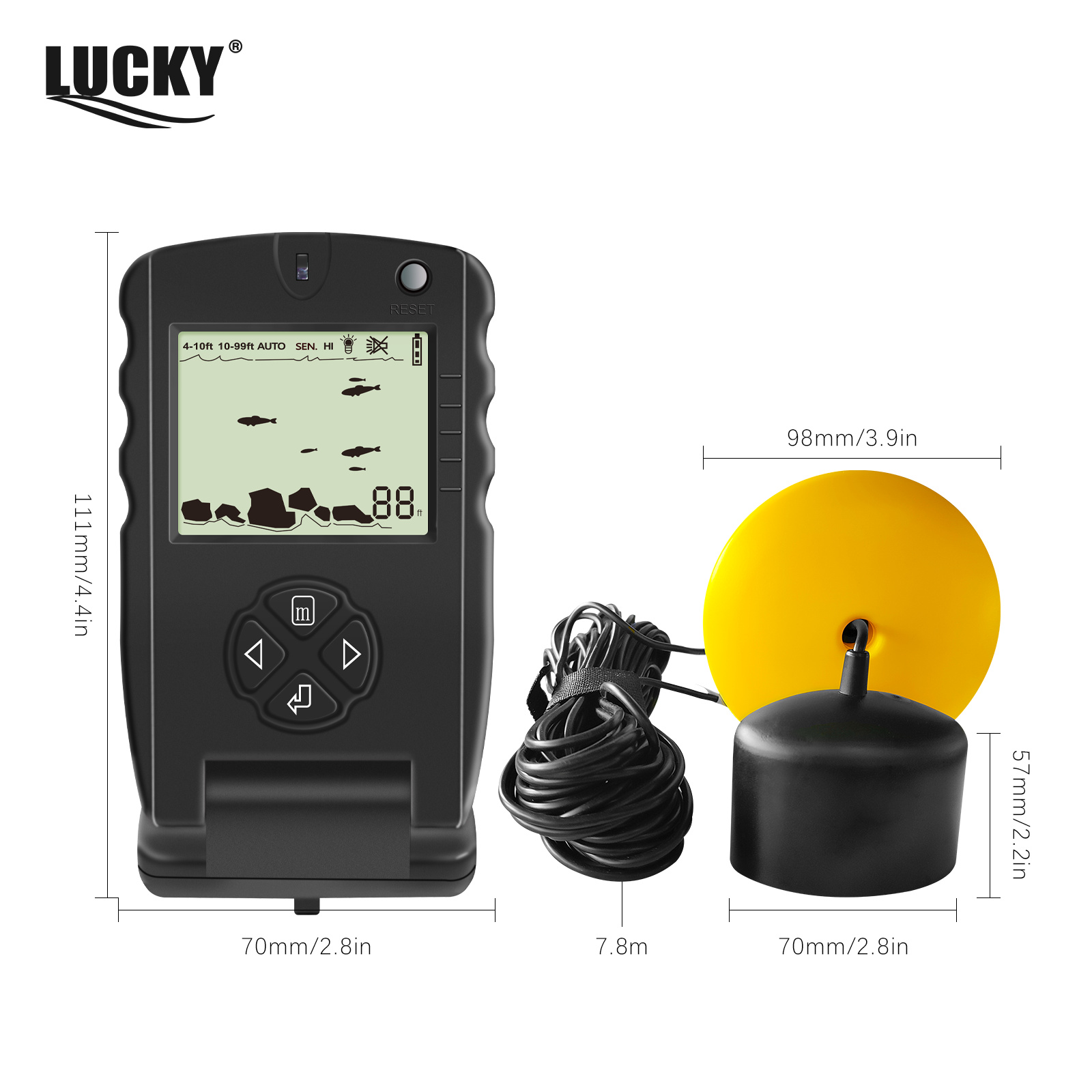 LUCKY FF717 Portable Fish Find - огляд і ціна Fishing Boat Depth Finder