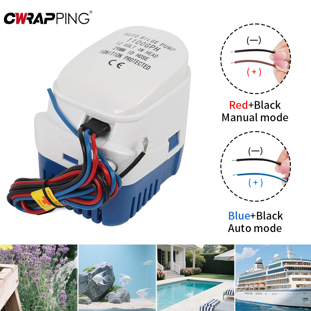 1100GPH 12V Automatic Pump Flo - огляд і ціна Fishing Boat Bilge Pump