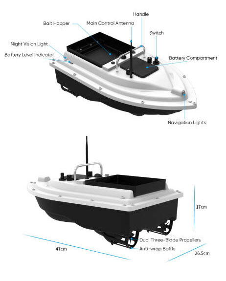 New 12V High Speed Carp Fishin - огляд і ціна Fishing Boat Gps