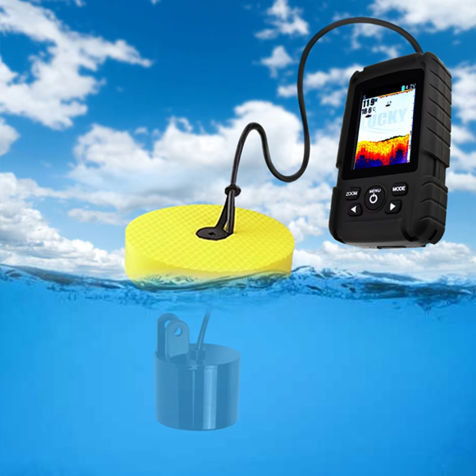 2-in-1 Wireless & Wired Fish F - огляд і ціна Fishing Boat Depth Finder