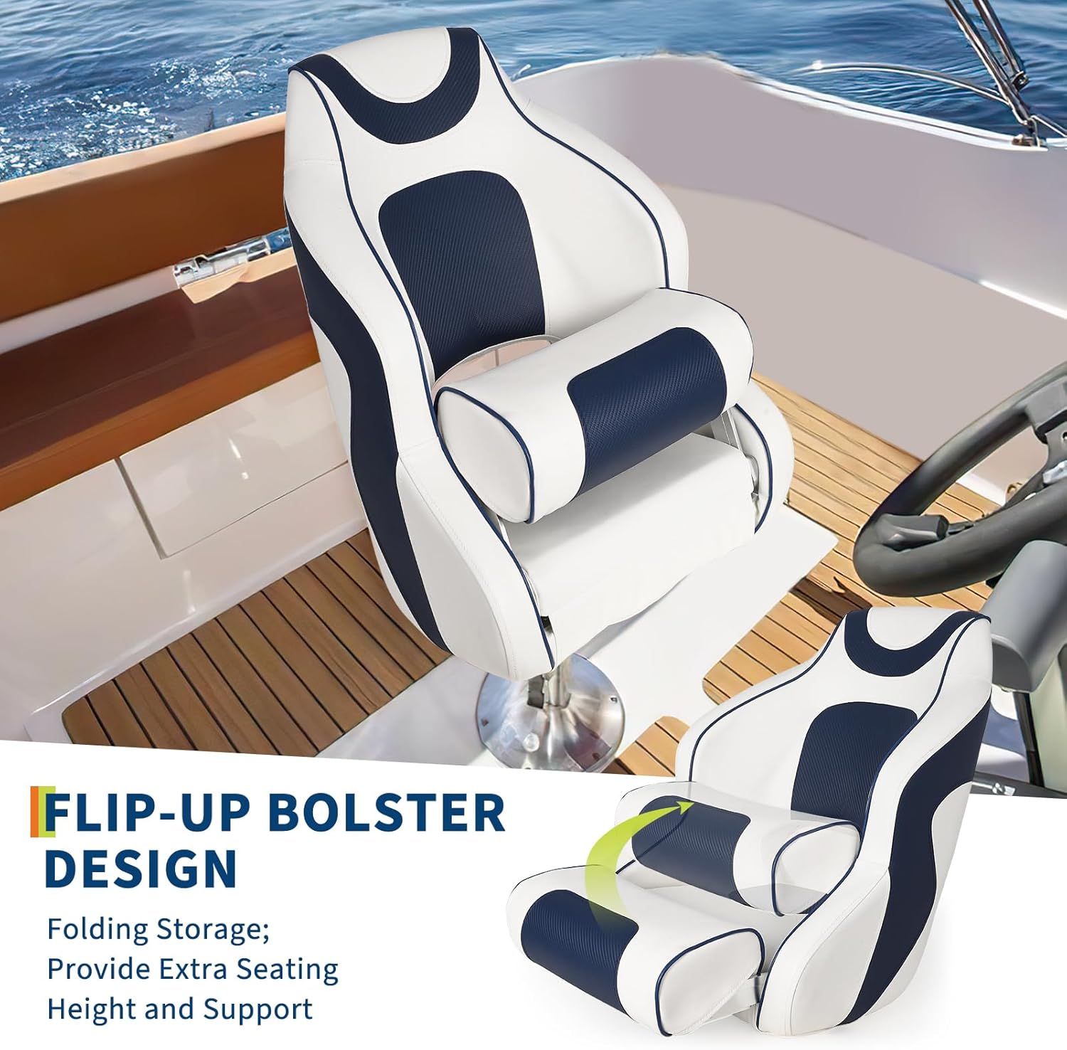 High Back Boat Seat with Flip- - огляд і ціна Fishing Boat Seat
