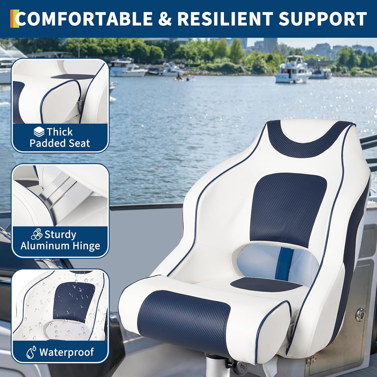 High Back Boat Seat with Flip- - огляд і ціна Fishing Boat Seat