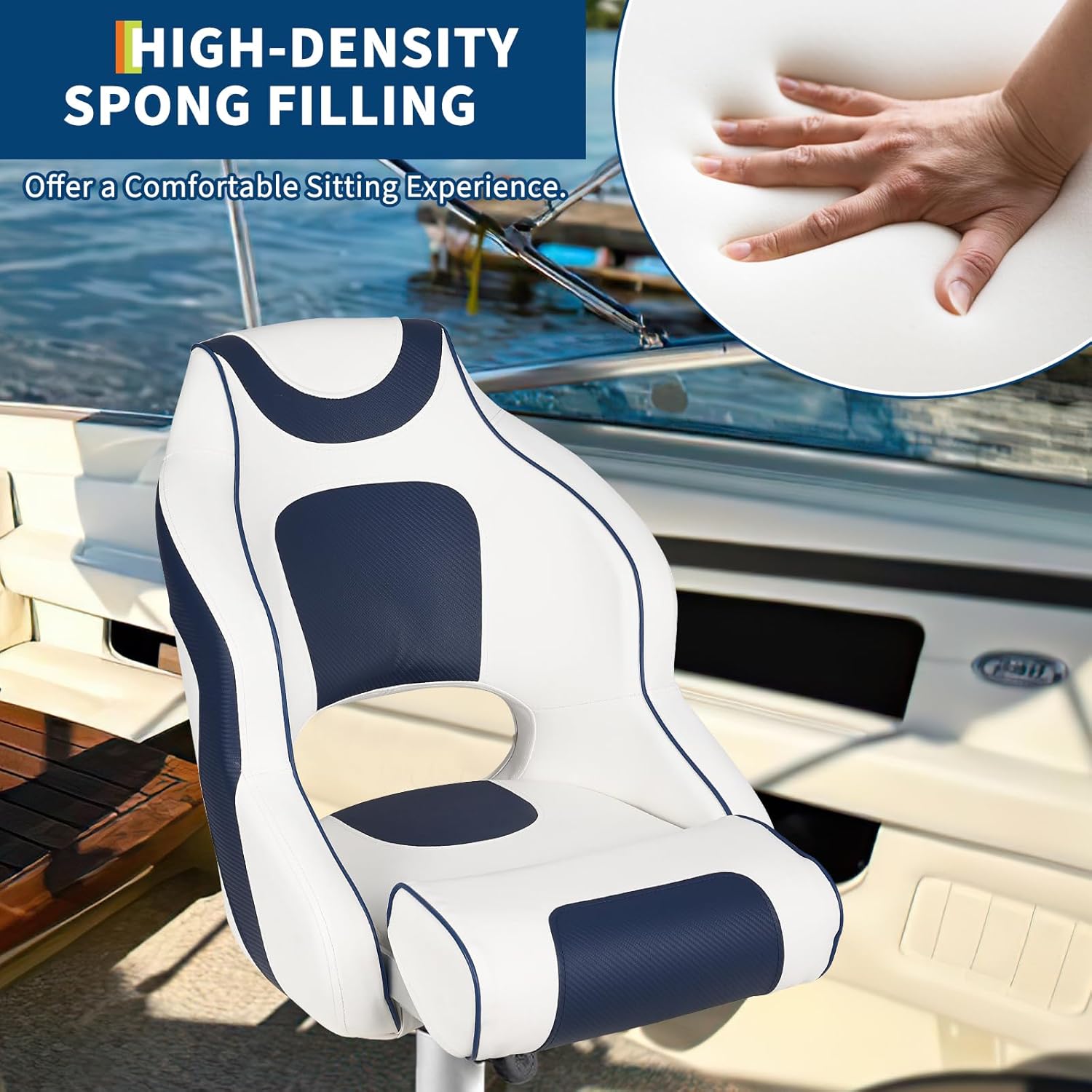 High Back Boat Seat with Flip- - огляд і ціна Fishing Boat Seat