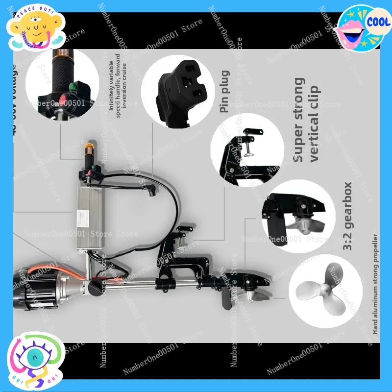 12V 24V 48V 60V 72V Brushless  - огляд і ціна Fishing Boat Outboard Motor