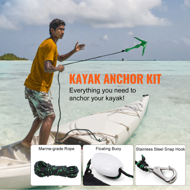 Kayak Anchor Kit 3.5 lb Paddle - огляд і ціна Fishing Boat Anchor