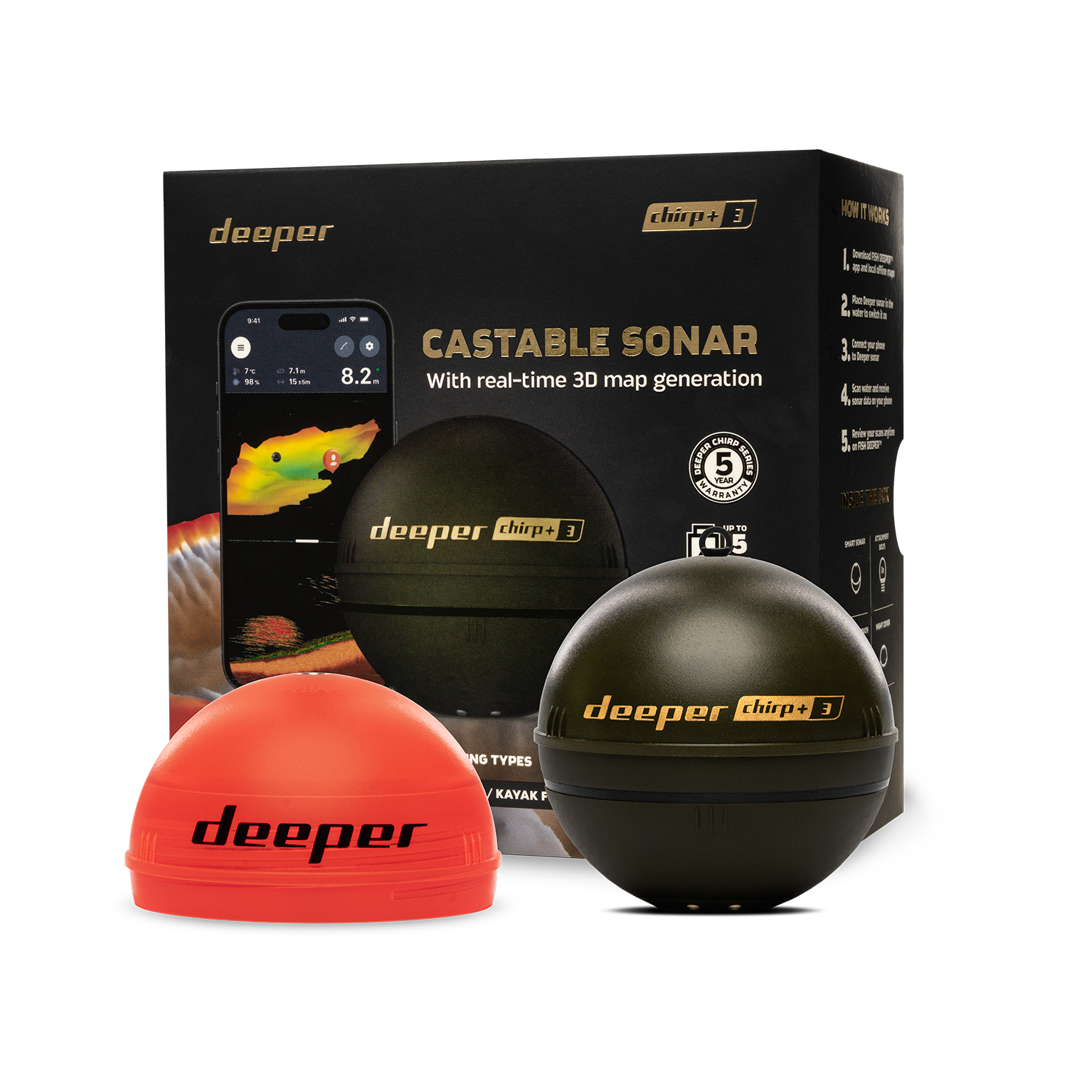 Deeper Smart Sonar Chirp+3 Fis - огляд і ціна Fishing Boat Gps