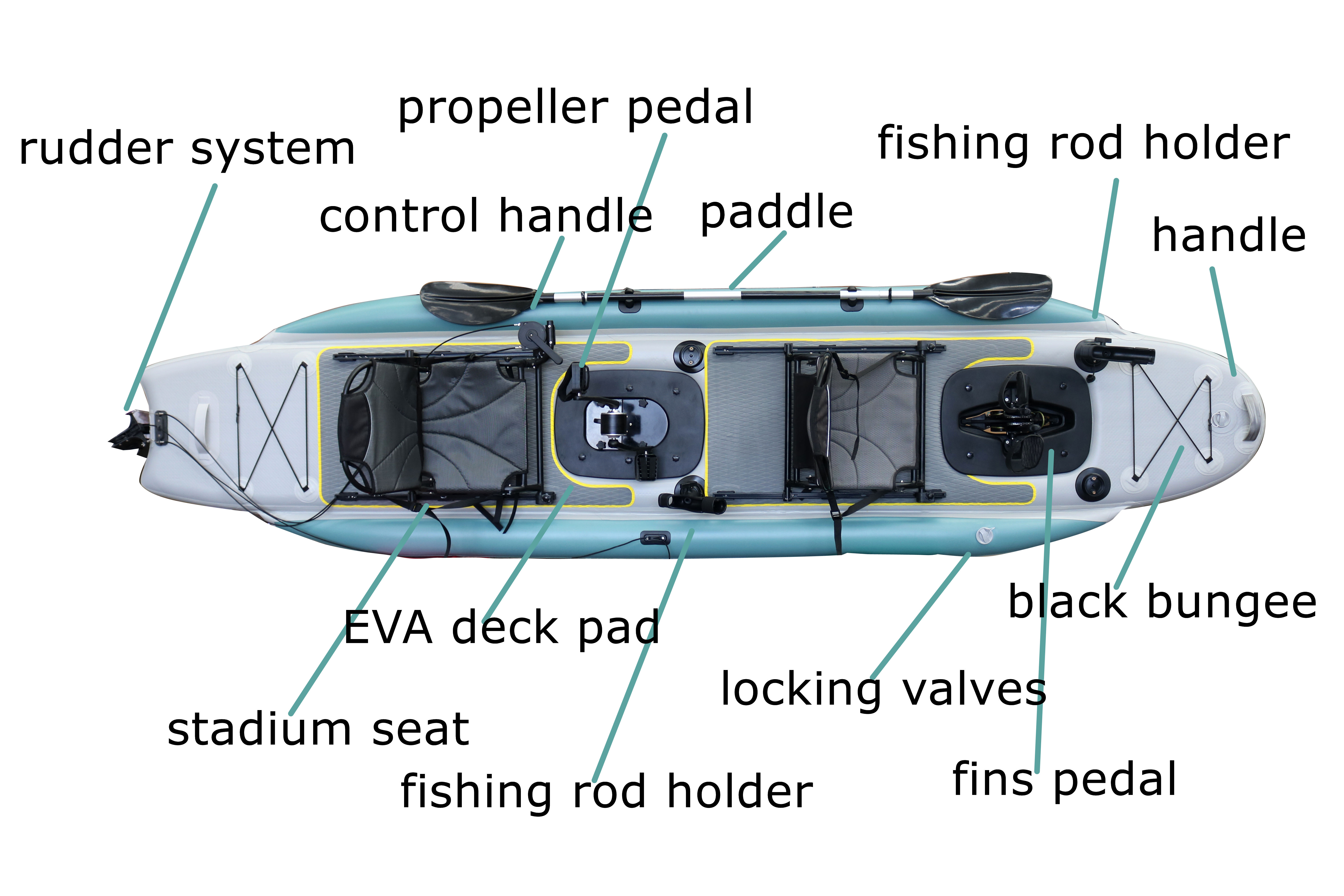 14ft Inflatable Fishing Canoe  - огляд і ціна Fishing Boat Seat