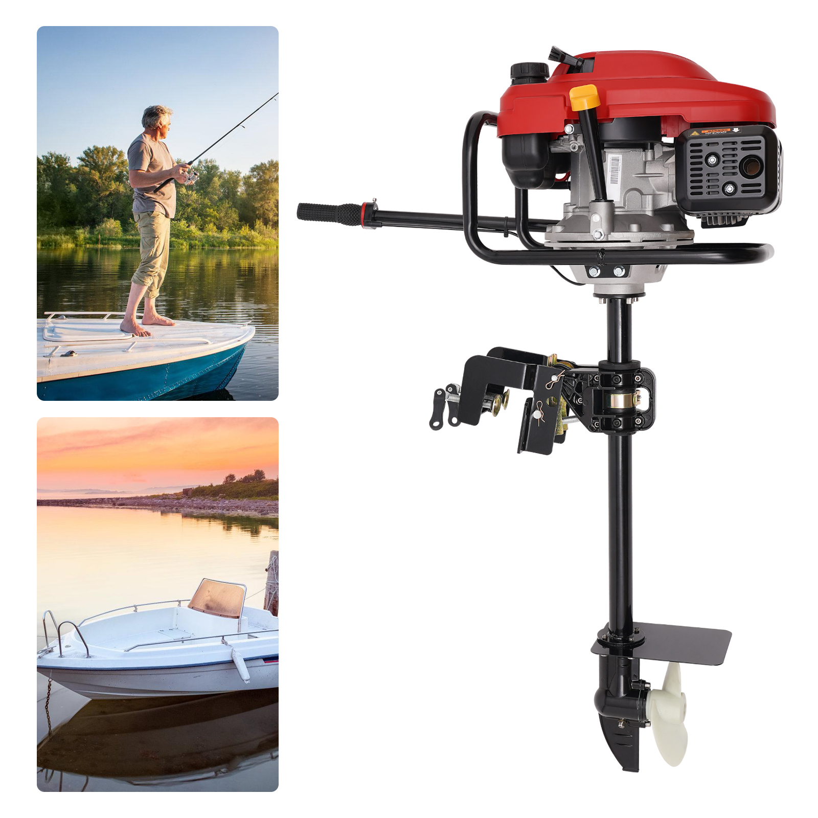 4-Stroke 6HP/7.5HP Gas Powered - огляд і ціна Fishing Boat Outboard Motor