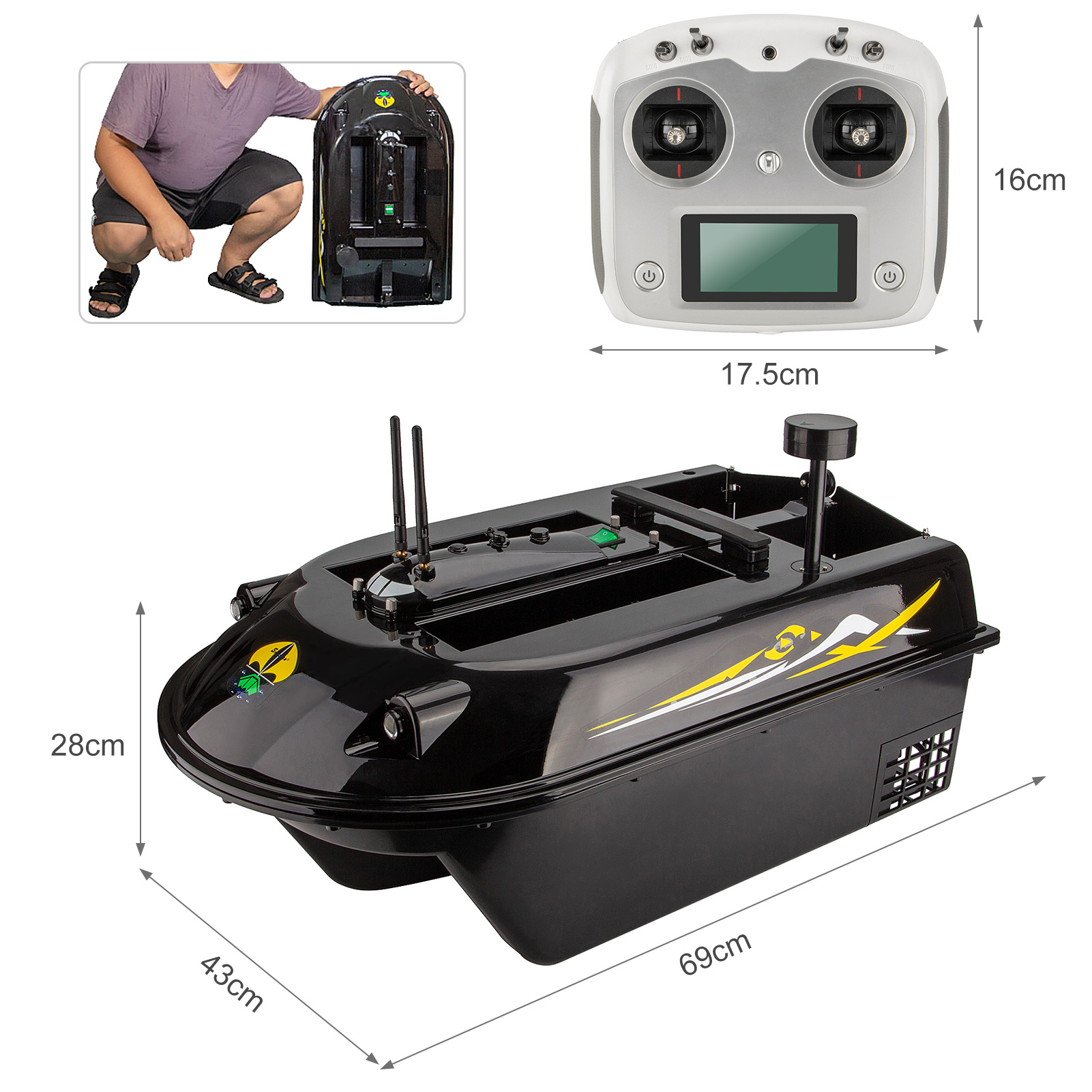 GPS RC Fish Bait Boat 8kg Load - огляд і ціна Fishing Boat Gps