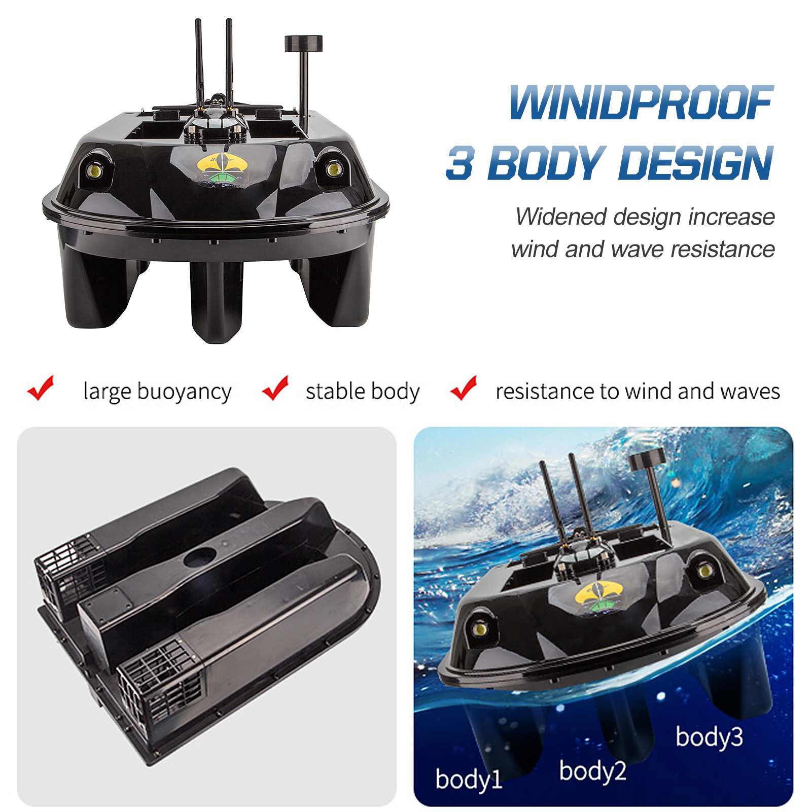 GPS RC Fish Bait Boat 8kg Load - огляд і ціна Fishing Boat Gps