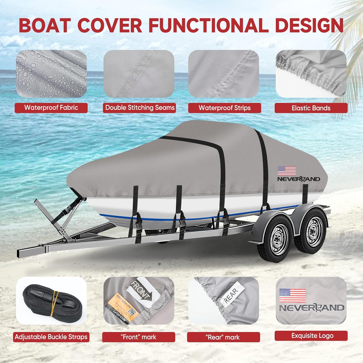 Waterproof Boat Cover 17-19ft  - огляд і ціна Fishing Boat Cover