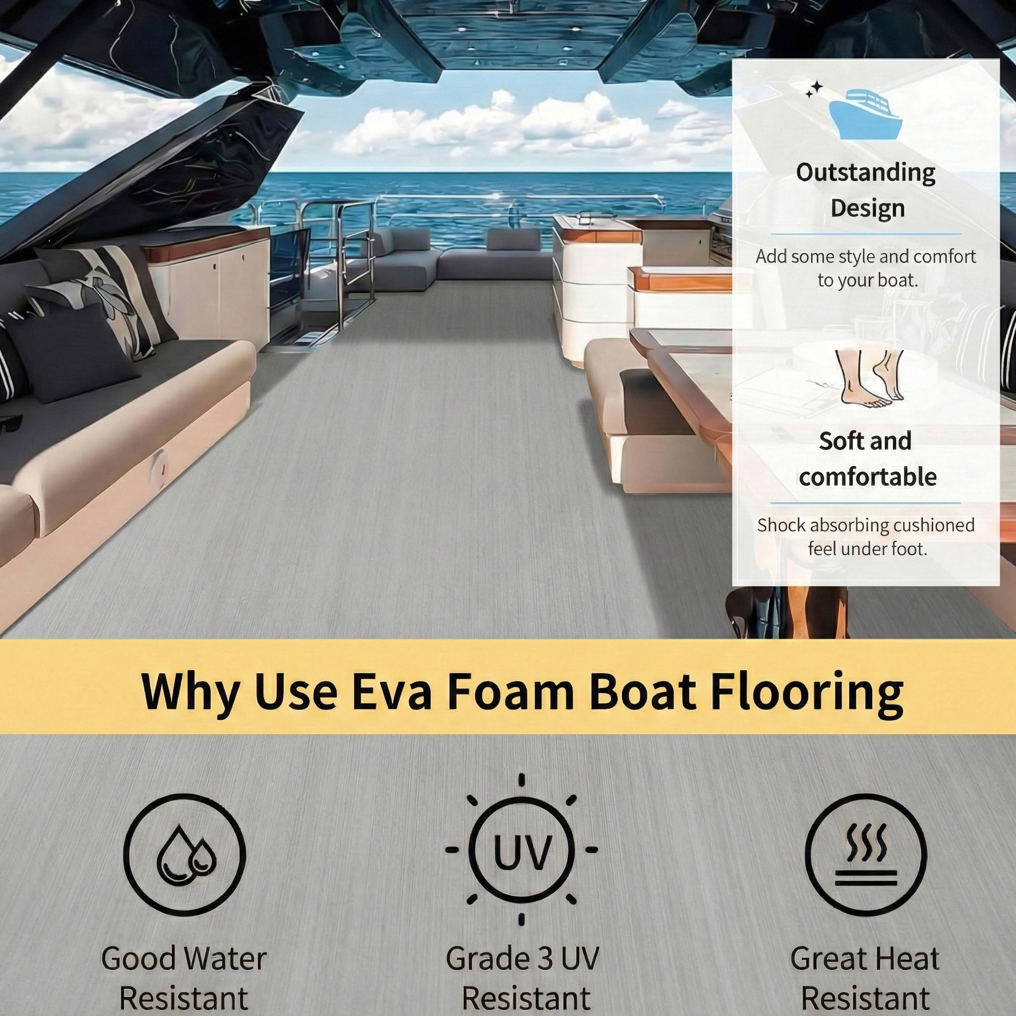 2400*1200*5mm Faux EVA Boat De - огляд і ціна Fishing Boat Oar