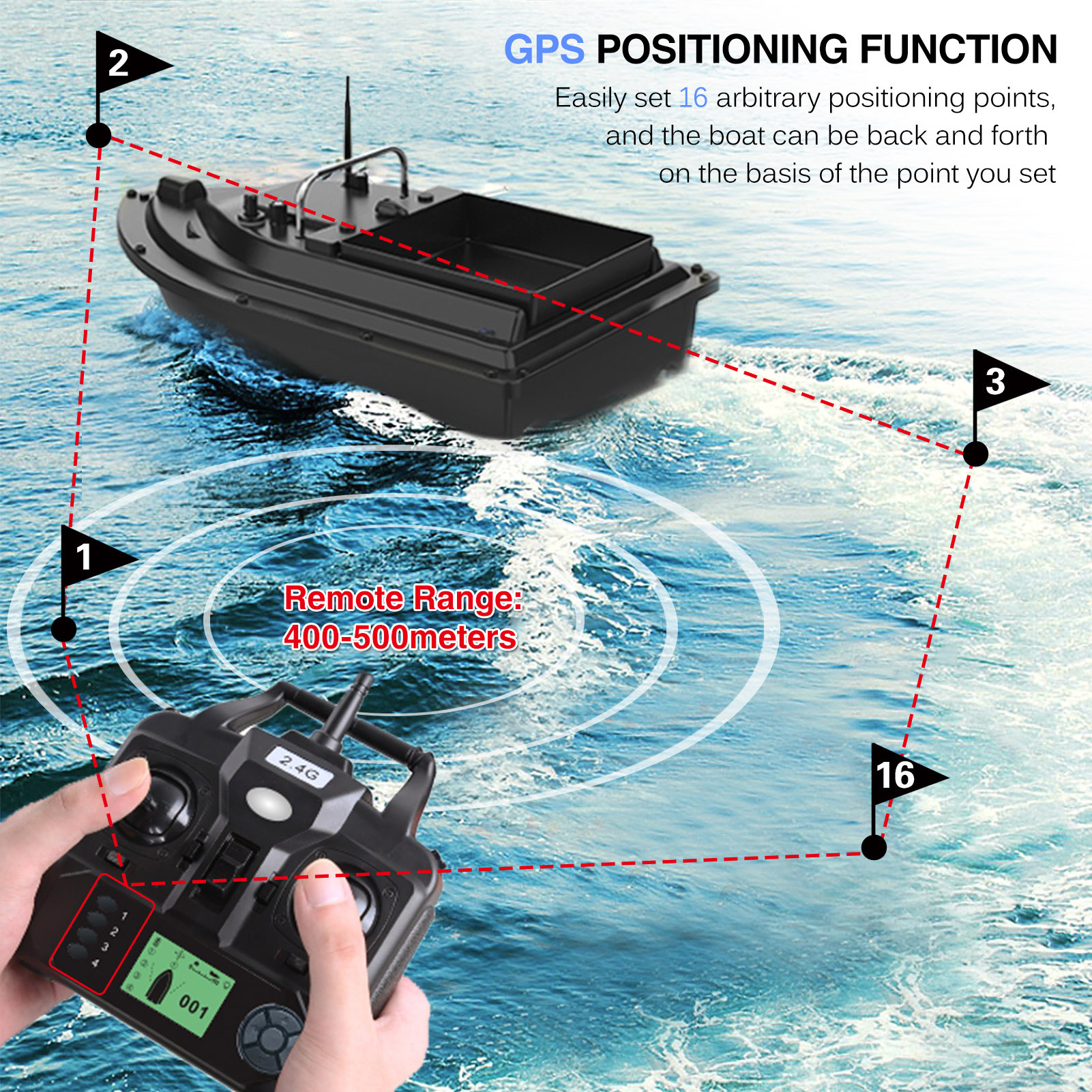 D16E GPS Fishing Bait Boat wit - огляд і ціна Fishing Boat Gps